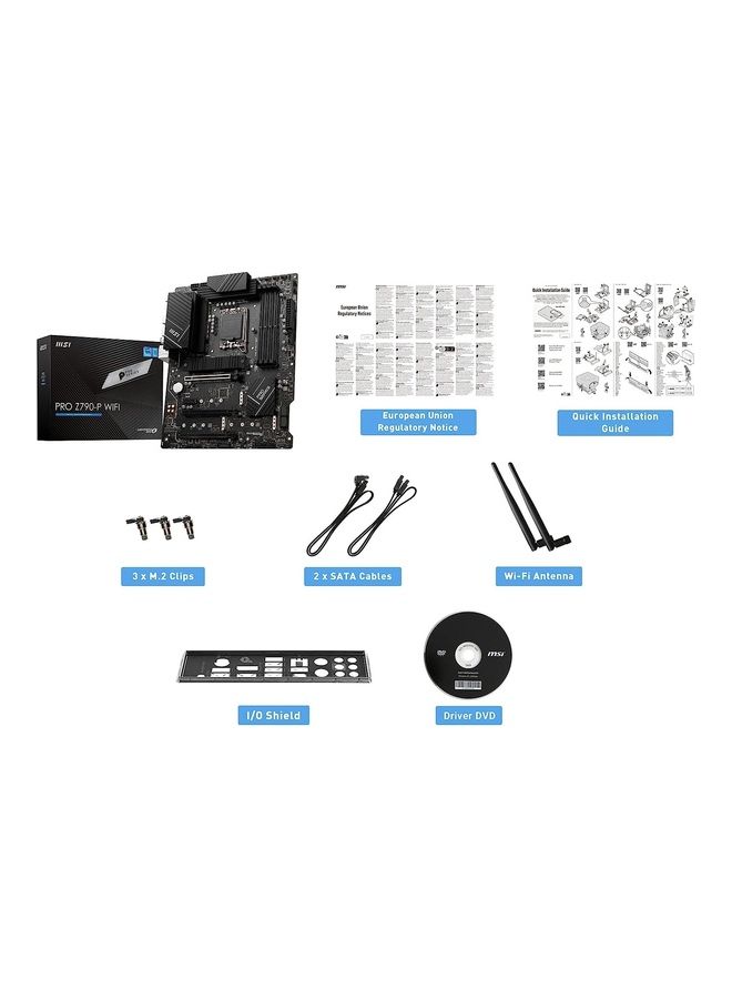 MSI - Pro Z790-P Wifi Ddr4 Motherboard Atx - Supports Intel Core 12/13Th Gen Processors, Lga 1700, Ddr4 Boost 5333+Mhz/Oc, 1 X Pcie 5.0 X16, 1 X Pcie 4.0 X16, 4 X M.2 Gen4, 2.5Gbps Lan, Wi-Fi 6E Black - Image 1