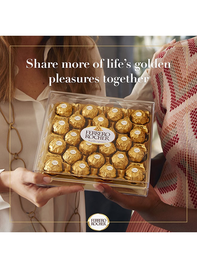 روشيه بندق ناعم مقرمش مغمس بشوكولاتة الحليب الناعمة، غلاف فويل ذهبي، 24 قطعة - view 5