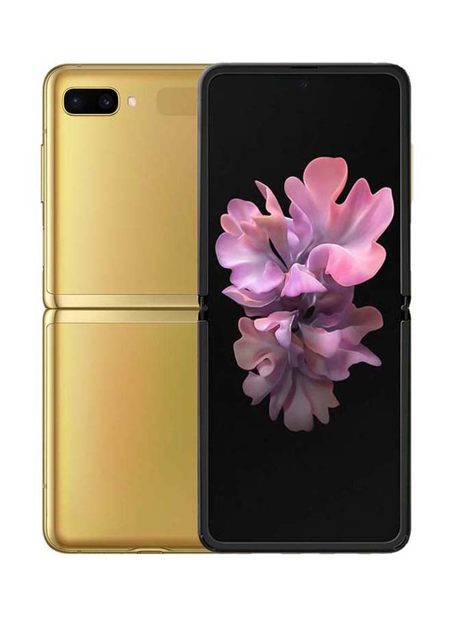 سامسونج هاتف جالاكسي زد فليب لون ذهبي بذاكرة رام سعة 8 جيجابايت وذاكرة داخلية سعة 256 جيجابايت ومزود بتقنية 4G LTE - إصدار الإمارات العربية المتحدة - Image 1