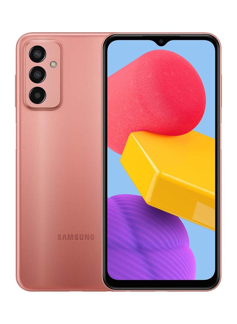 هاتف ذكي Galaxy M13 ثنائي الشريحة، برتقالي نحاسي، ذاكرة وصول عشوائي (RAM) سعة 4 جيجابايت، وذاكرة تخزين داخلية 64 جيجابايت، ويدعم تقنية 4G LTE - إصدار الشرق الأوسط - v1687521095/N53331139A_1