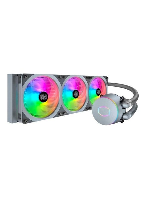 Master Liquid ML360P ARGB Close-Loop AIO CPU CPU Liquid Cooler, Dual Chamber Pump, 360Mm Radiator, SF360R PWM, AMD Ryzen AM5/AM4/TR4, Intel LGA1700*/1200 Silver