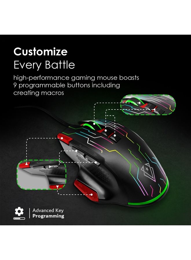 Kryptonite Wired Ergonomic Gaming Mouse With Superior Quick Performance