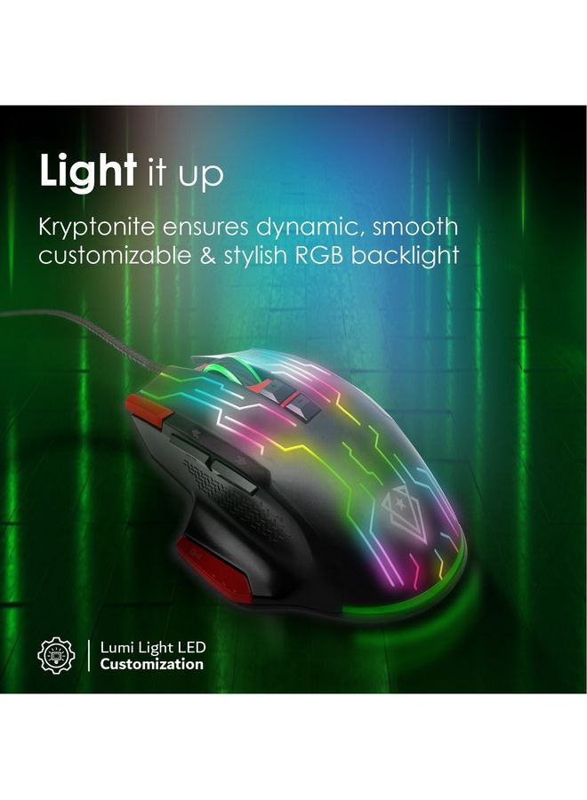 Kryptonite Wired Ergonomic Gaming Mouse With Superior Quick Performance