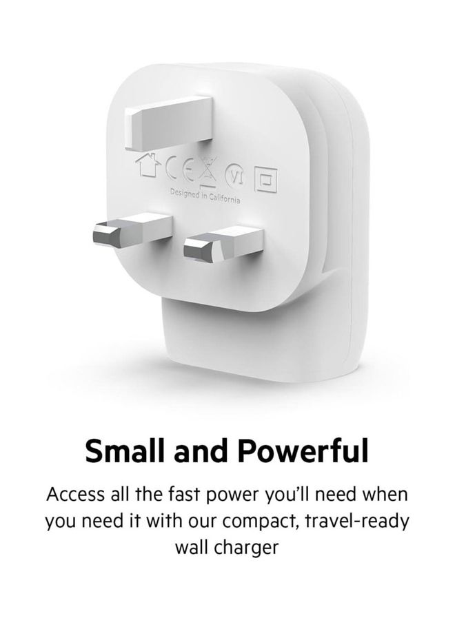 belkin - Boost Charge Pro USB-C Wall Charger 20W With USB-C To Lightning Cable 1.2M White - Image 1