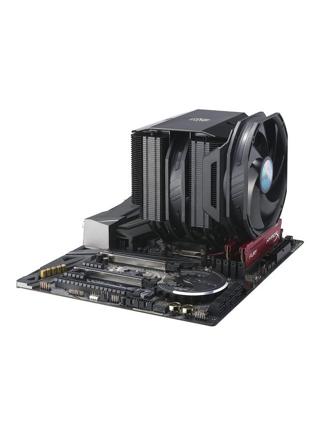 COOLER MASTER Masterair Ma624 Stealth Cpu Air Cooler, 6 Heat Pipes, Nickel Plated, Dual Aluminum Fins, Push-Pull Sickleflow 140Mm Fans For Amd Ryzen Am4, Intel Lga1700*/1200/1151 Black  - Image 4