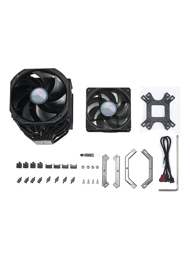 COOLER MASTER Masterair Ma624 Stealth Cpu Air Cooler, 6 Heat Pipes, Nickel Plated, Dual Aluminum Fins, Push-Pull Sickleflow 140Mm Fans For Amd Ryzen Am4, Intel Lga1700*/1200/1151 Black  - Image 5