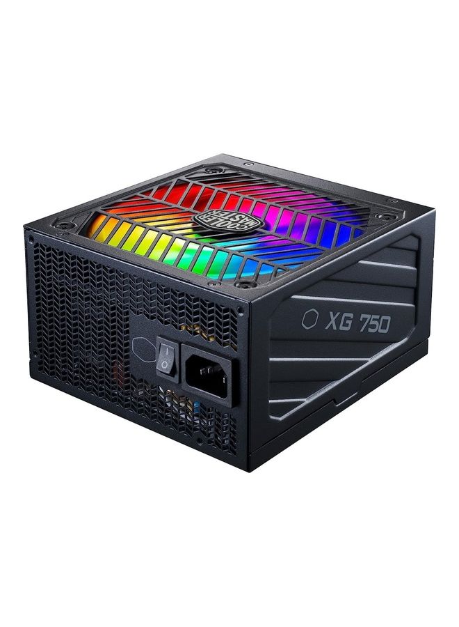 Xg750 Plus Platinum Power Supply Unit (Uk) - 80 Plus Platinum 750W, Fully Modular, Real-Time Display, 100% Japanese Capacitors, 135Mm Fdb Argb Fan Black