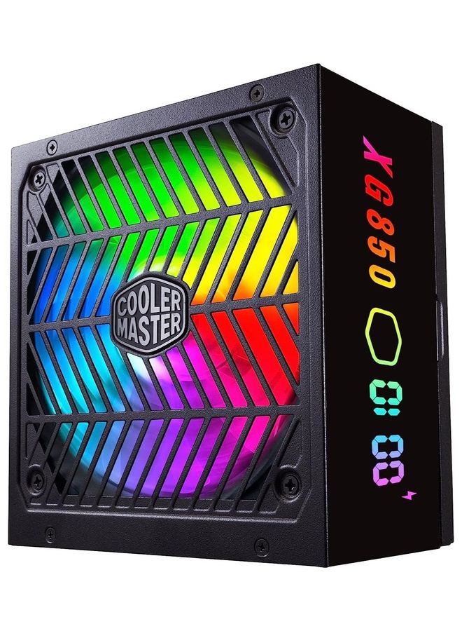 COOLER MASTER - XG850 Plus Platinum Power Supply Unit (UK) - 80 Plus Platinum 850W, Fully Modular, Real-Time Display, 100% Japanese Capacitors, 135mm FDB ARGB Fan Black - Image 1