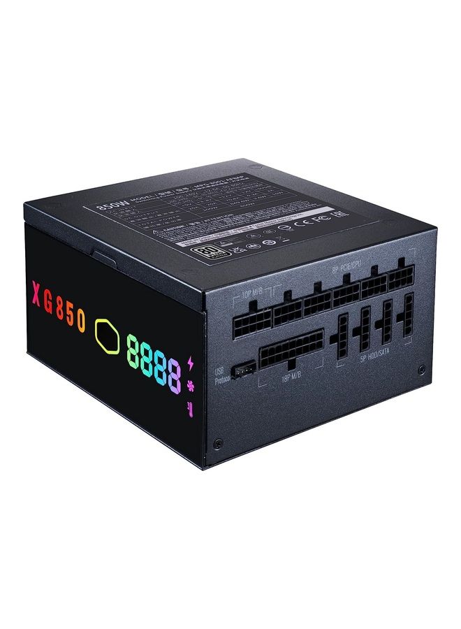 COOLER MASTER - XG850 Plus Platinum Power Supply Unit (UK) - 80 Plus Platinum 850W, Fully Modular, Real-Time Display, 100% Japanese Capacitors, 135mm FDB ARGB Fan Black - Image 1