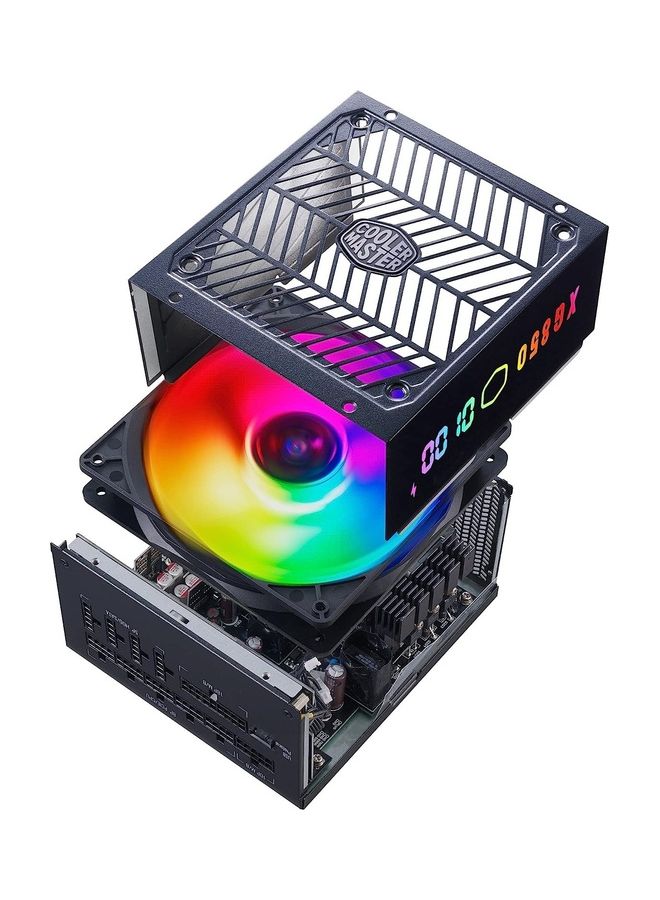 COOLER MASTER - XG850 Plus Platinum Power Supply Unit (UK) - 80 Plus Platinum 850W, Fully Modular, Real-Time Display, 100% Japanese Capacitors, 135mm FDB ARGB Fan Black - Image 1