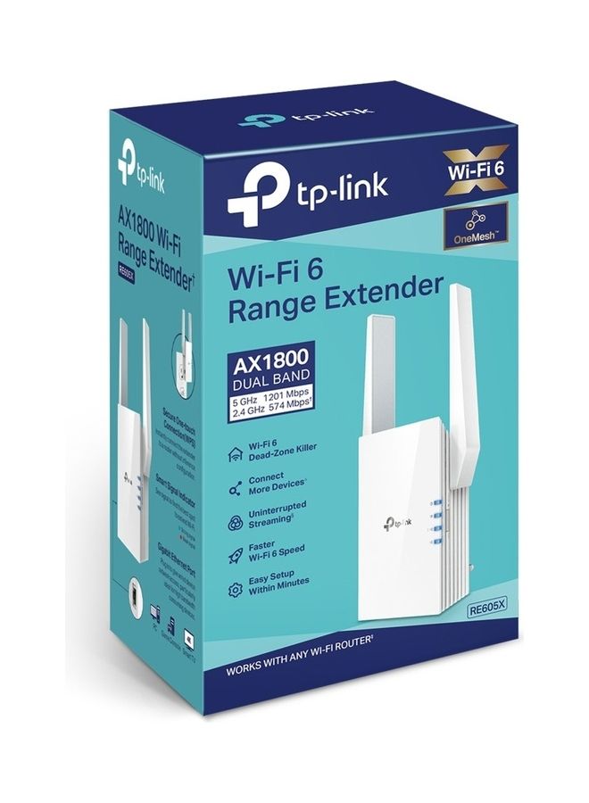 TP-LINK - AX1800 WiFi Range Extender White - Image 1