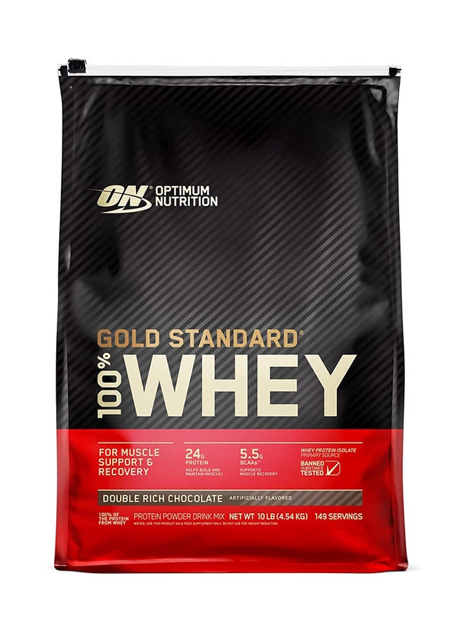 Optimum Nutrition Gold Standard Whey Protein - Double Rich Chocolate - 10 LB  - Image 1