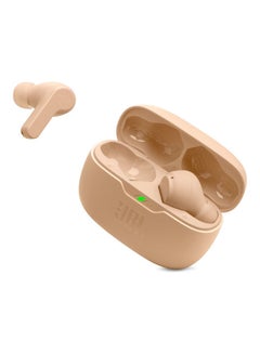 JBL Wave Beam True Wireless Earbuds, Deep Bass, High-Quality Audio, Comfort Fit, 32H Battery, Smart Ambient, TalkThru, Hands-Free + VoiceAware, Water And Dust Resistant Beige  - Image 1