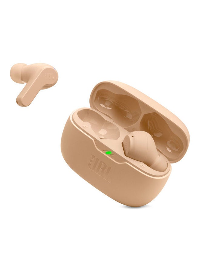 JBL - Wave Beam True Wireless Earbuds, Deep Bass, High-Quality Audio, Comfort Fit, 32H Battery, Smart Ambient, TalkThru, Hands-Free + VoiceAware, Water And Dust Resistant Beige - Image 1