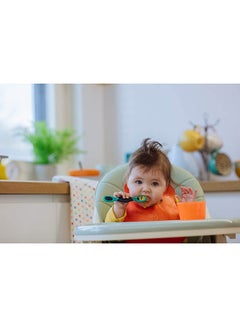 tommee tippee Pack Of 2 Smushee First Self-Feeding Weaning Spoons With Antibacterial Technology, Chunky Handles And Reversible, 4 Months+  - Image 4