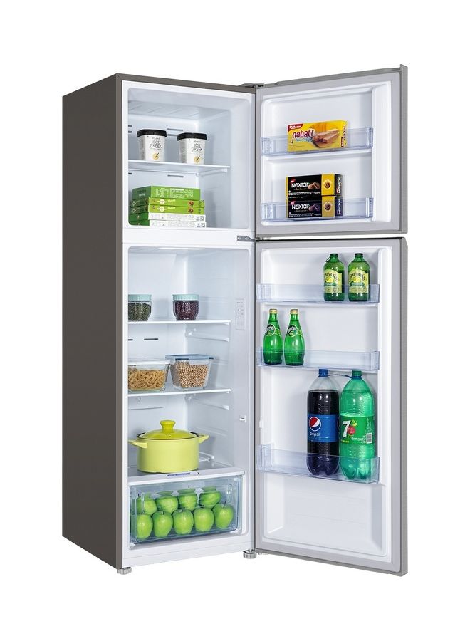 TCL - 324 Liters Double Door Top Mount Refrigerator, Total No Frost Fridge And Freezer With Powerful Interior LED Light Plus Large Crisper Drawer, Humidity Control, P324TMN P324TMN Inox - Image 1