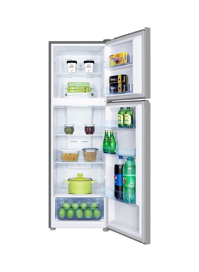 TCL - 324 Liters Double Door Top Mount Refrigerator, Total No Frost Fridge And Freezer With Powerful Interior LED Light Plus Large Crisper Drawer, Humidity Control, P324TMN P324TMN Inox - Image 1