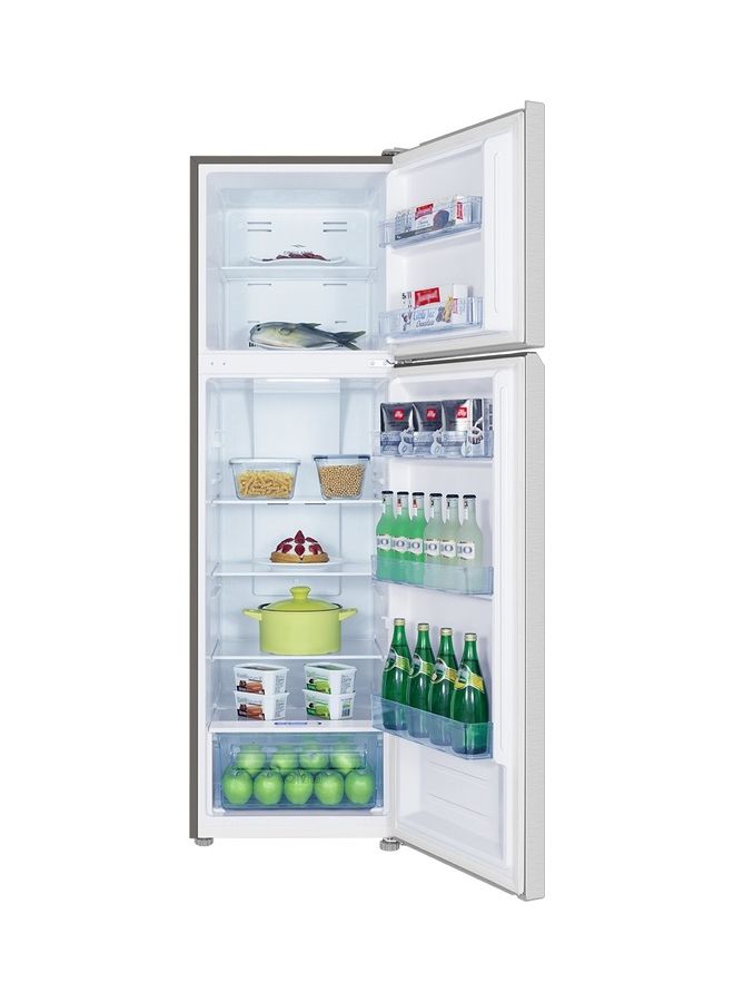 TCL - 370 Liters Double Door Top Mount Refrigerator, Total No Frost Fridge And Freezer With Powerful Interior LED Light Plus Large Crisper Drawer, Humidity Control, P370TMN Inox - Image 1