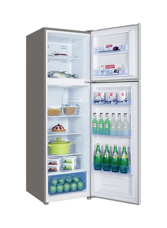 TCL - 370 Liters Double Door Top Mount Refrigerator, Total No Frost Fridge And Freezer With Powerful Interior LED Light Plus Large Crisper Drawer, Humidity Control, P370TMN Inox - Image 1