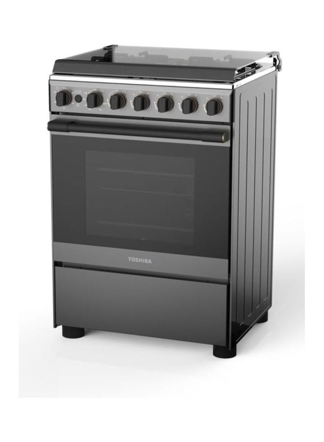 Toshiba 4 Burner Gas Cooking Range, Size (60 X 60) Cm Silver Model 1 Year Full Warranty TBA-248MG4G089KS Black  - Image 3
