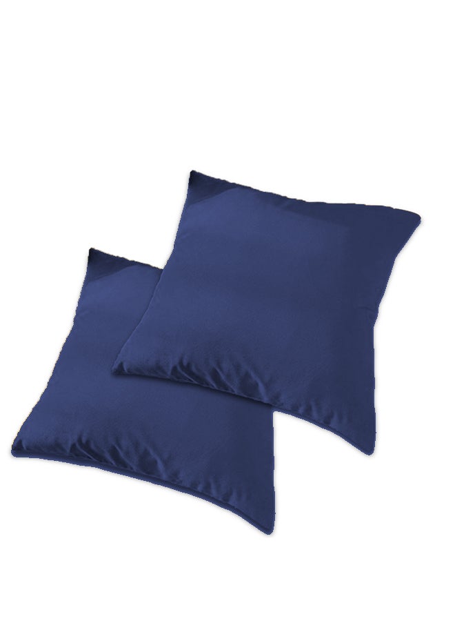 Kunzita - 2 Piece Square Velvet Soft Cushion Set Dark Blue - Image 1
