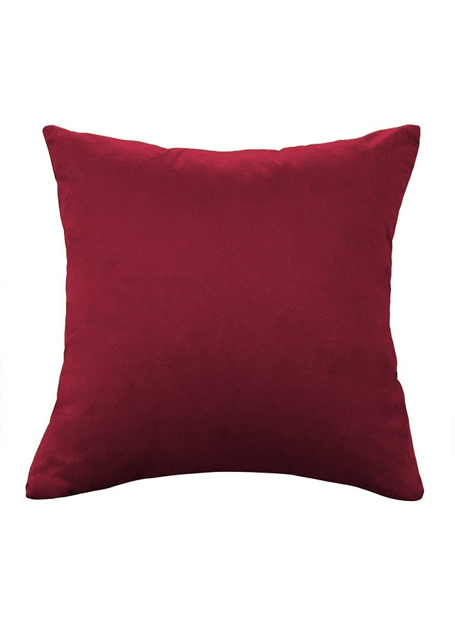 AMERICAN POLO Square Velvet Soft Cushion Burgundy - Image 1