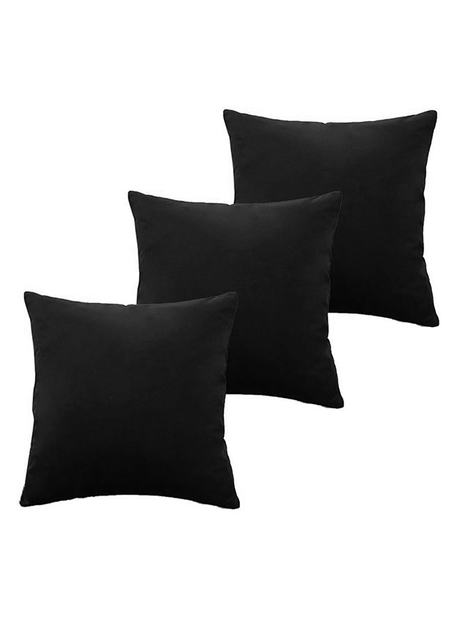 PENHALIGON'S - 3 Piece Square Velvet Soft Cushion Set Black - Image 1