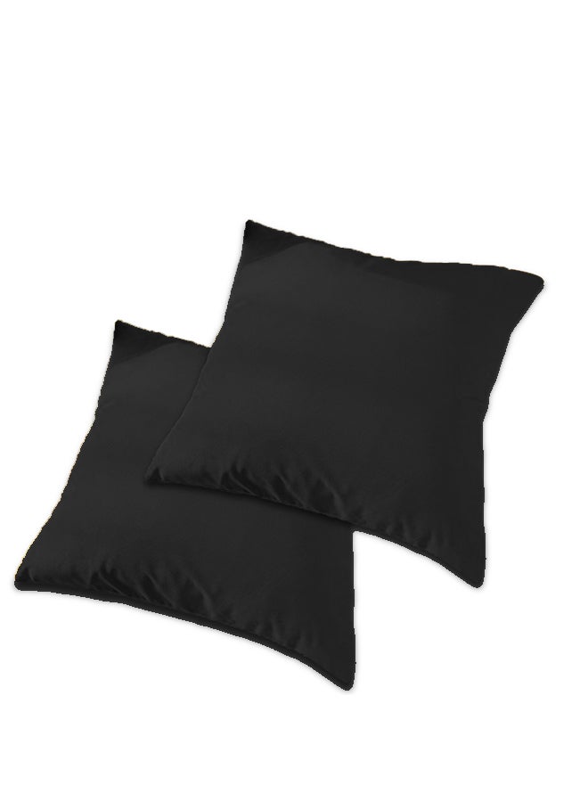 Kunzita 2 Piece Square Velvet Soft Cushion Set Black - Image 1