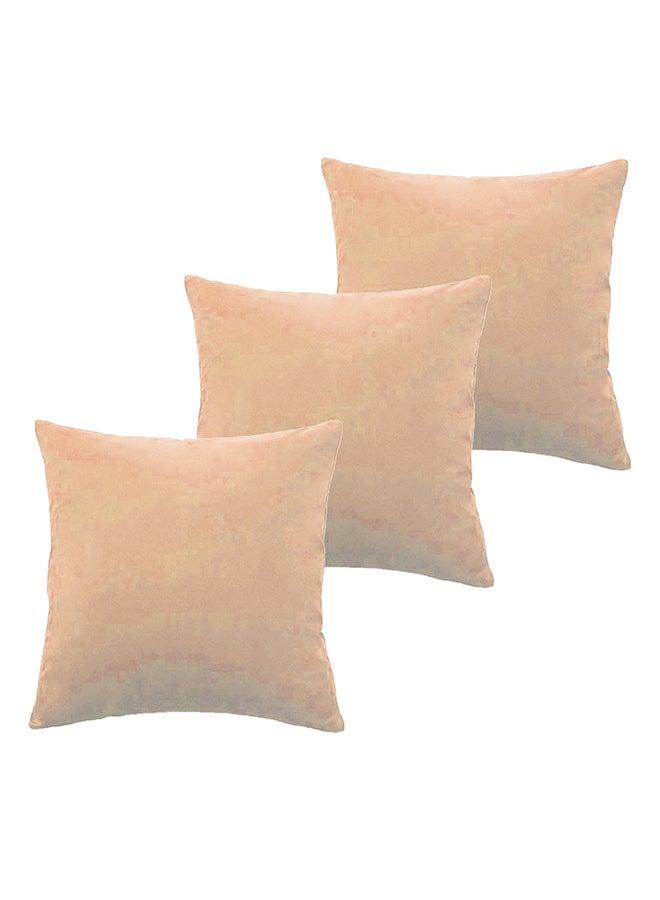 PENHALIGON'S 3 Piece Square Velvet Soft Cushion Set Beige - Image 1