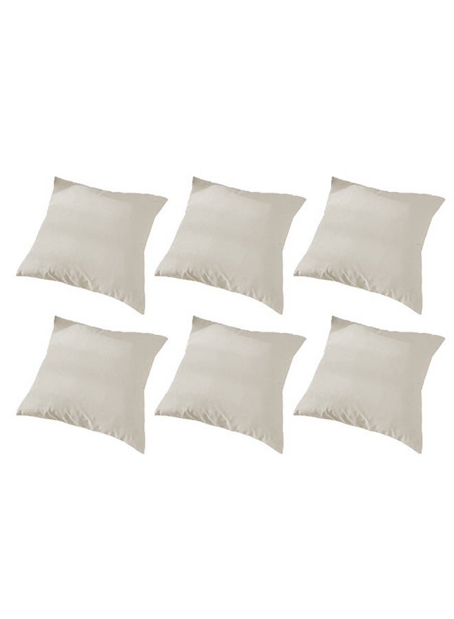 PENHALIGON'S - 6 Piece Square Velvet Soft Cushion Set Ivory - Image 1