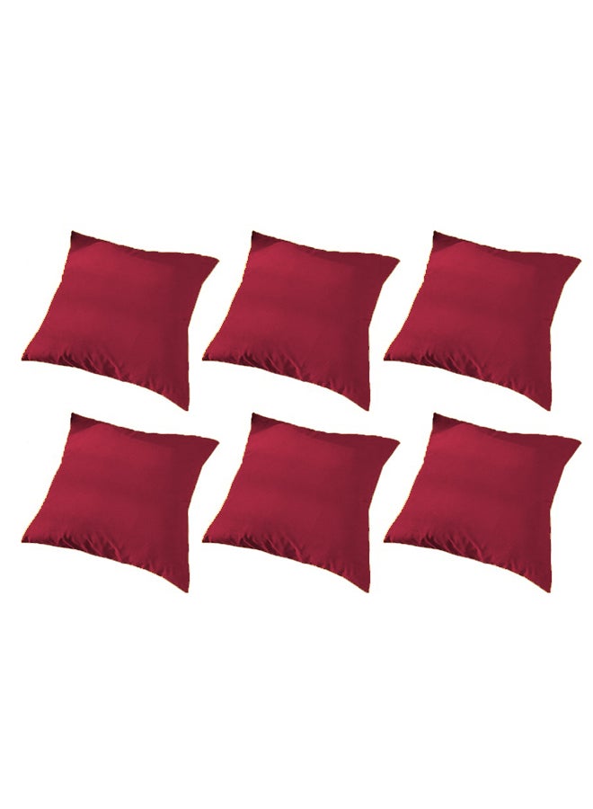 PENHALIGON'S - 6 Piece Square Velvet Soft Cushion Set Burgundy - Image 1