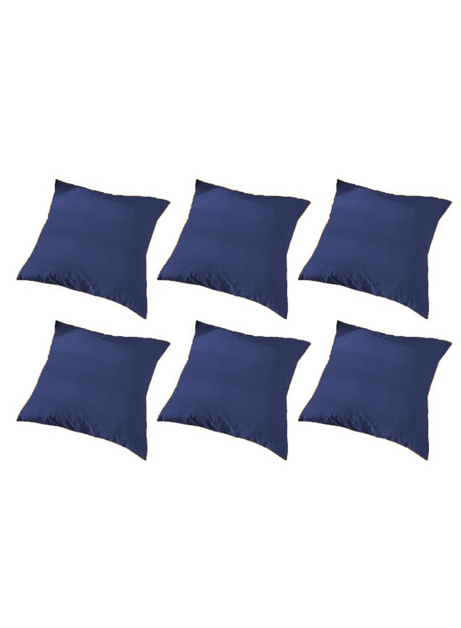 AMERICAN POLO - 6 Piece Square Velvet Soft Cushion Set Dark Blue - Image 1