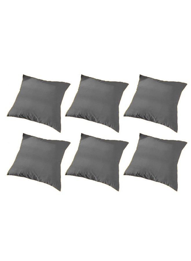 AMERICAN POLO 6 Piece Square Velvet Soft Cushion Set Dark Grey 45x45cm - Image 1