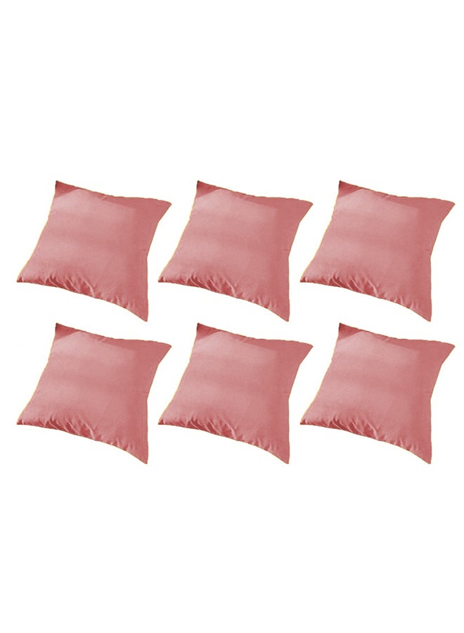 Kunzita 6 Piece Square Velvet Soft Cushion Set Light Pink - Image 1