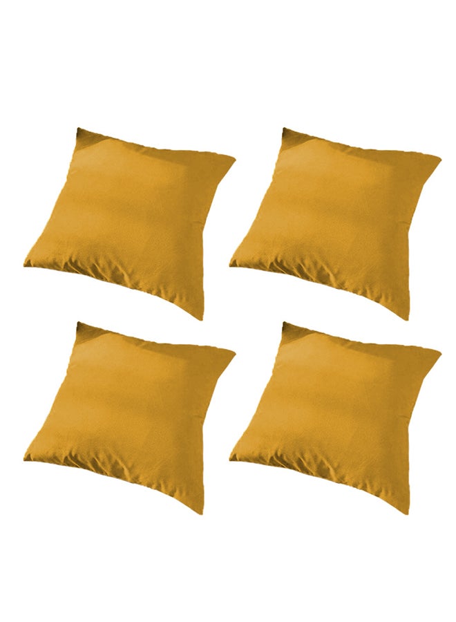 PENHALIGON'S 4 Piece Square Velvet Soft Cushion Set Gold - Image 1