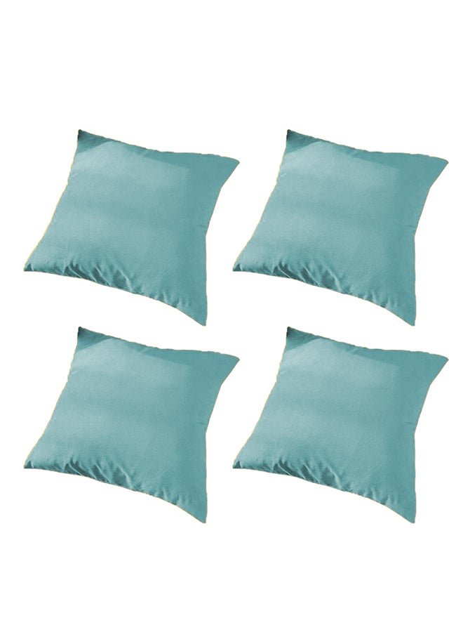 PENHALIGON'S - 4 Piece Square Velvet Soft Cushion Set Turquoise - Image 1