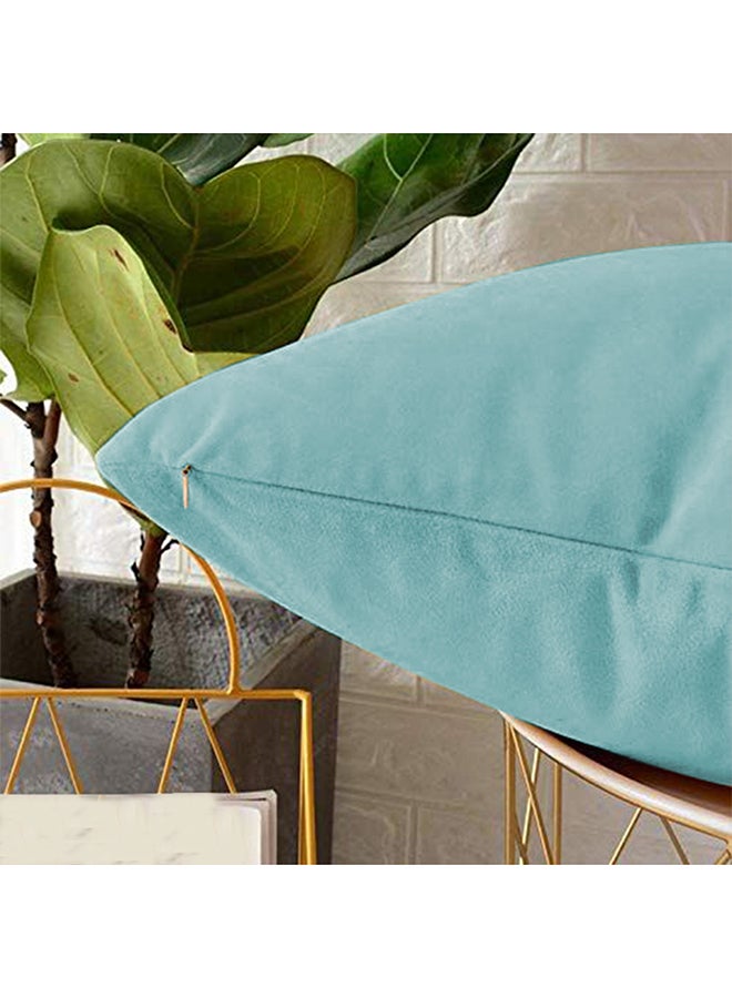 PENHALIGON'S - 4 Piece Square Velvet Soft Cushion Set Turquoise - Image 1