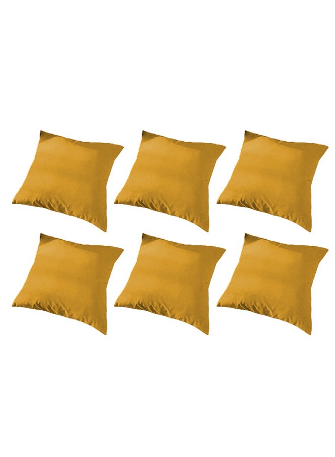 benefit 6 Piece Square Velvet Soft Cushion Set Gold - Image 1