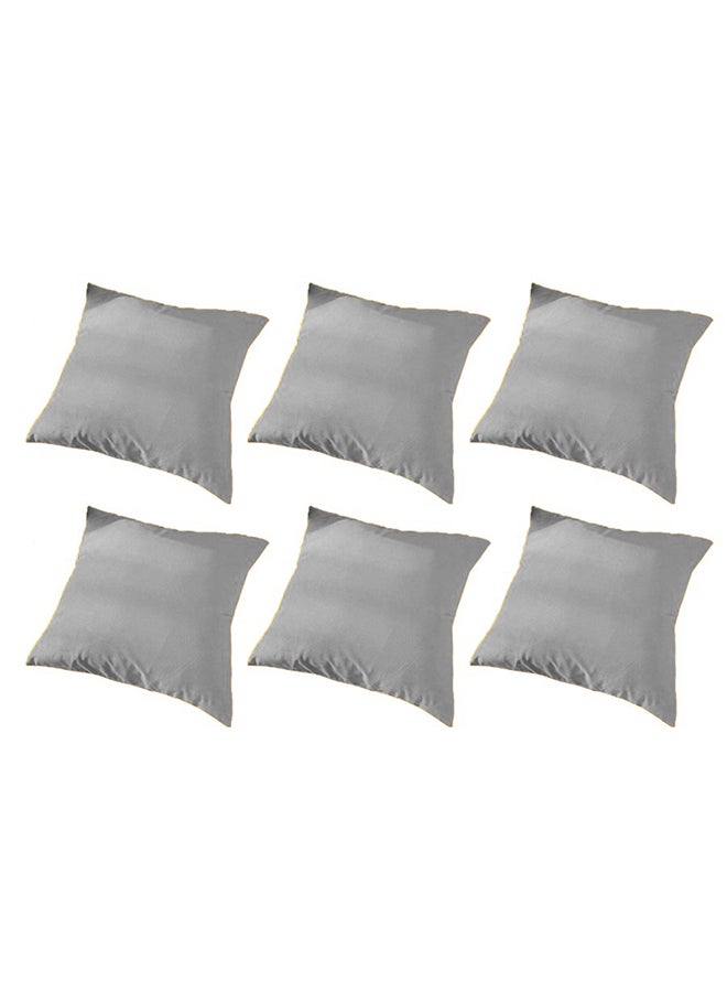 benefit 6 Piece Square Velvet Soft Cushion Set Grey - Image 1
