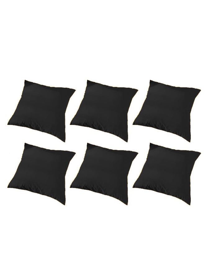 benefit 6 Piece Square Velvet Soft Cushion Set Black - Image 1
