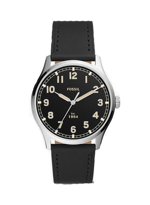 Men's Analog Round Shape Leather Wrist Watch FS5926 - 42 Mm
