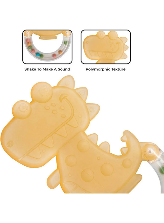 Moon Fuzzy Friends Soft Baby Rattle And Sensory Teether Early Development Learning Montessori Toy Birthday Gifts Boy Girl 6m And Above Dino