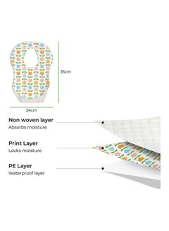 Moon Disposable Waterproof Bibs Leak-Proof And Portable For 4M And Above 24 X 35 Cm - Pack Of 24  - Image 2