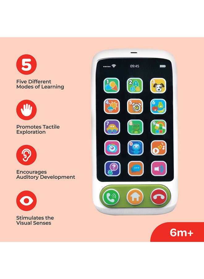 Moon - A-Fone Electronic Touch Screen Mobile Phone For Kids Learning Educational Musical Mobile Toys For Baby's - 6M Plus - Image 1
