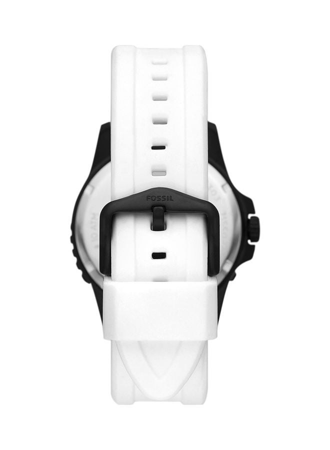 FOSSIL Men's Analog Round Shape Silicone Wrist Watch FS5999 - 42 Mm  - Image 2