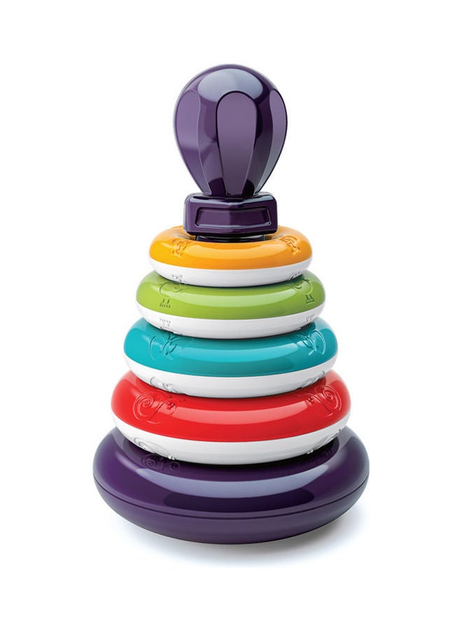 Moon Ring Tower-Educational Tumbler Stacking Nesting 7 Pcs Stacking For 6M And Above Baby Montessori Sensory Toys Multicolour  - Image 1