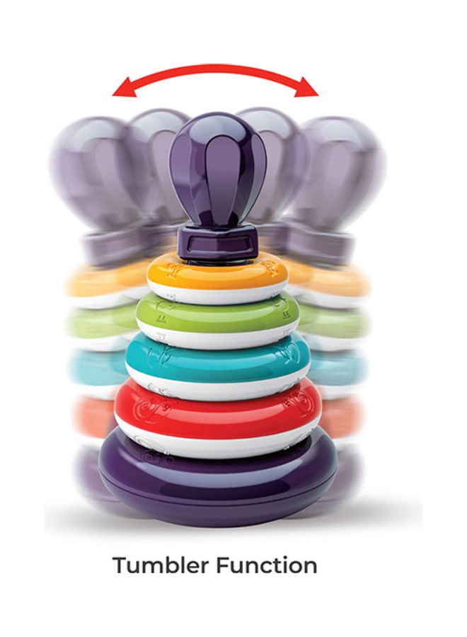 Moon Ring Tower-Educational Tumbler Stacking Nesting 7 Pcs Stacking For 6M And Above Baby Montessori Sensory Toys Multicolour  - Image 3