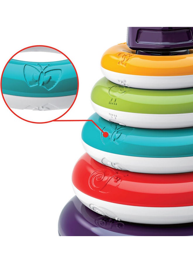 Moon Ring Tower-Educational Tumbler Stacking Nesting 7 Pcs Stacking For 6M And Above Baby Montessori Sensory Toys Multicolour  - Image 4