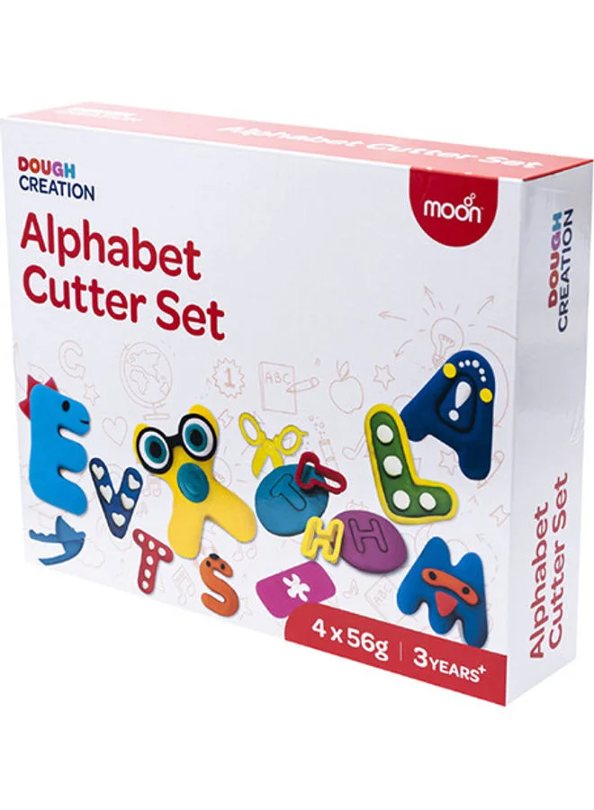 Moon Dough Creation Alphabet Cutter Set For 3 Years And Above DIY Clay Toys – 4 X 56 G