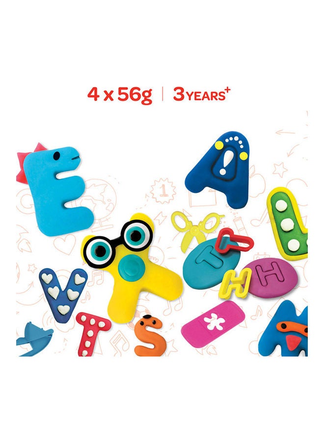 Dough Creation Alphabet Cutter Set For 3 Years And Above DIY Clay Toys – 4 X 56 G